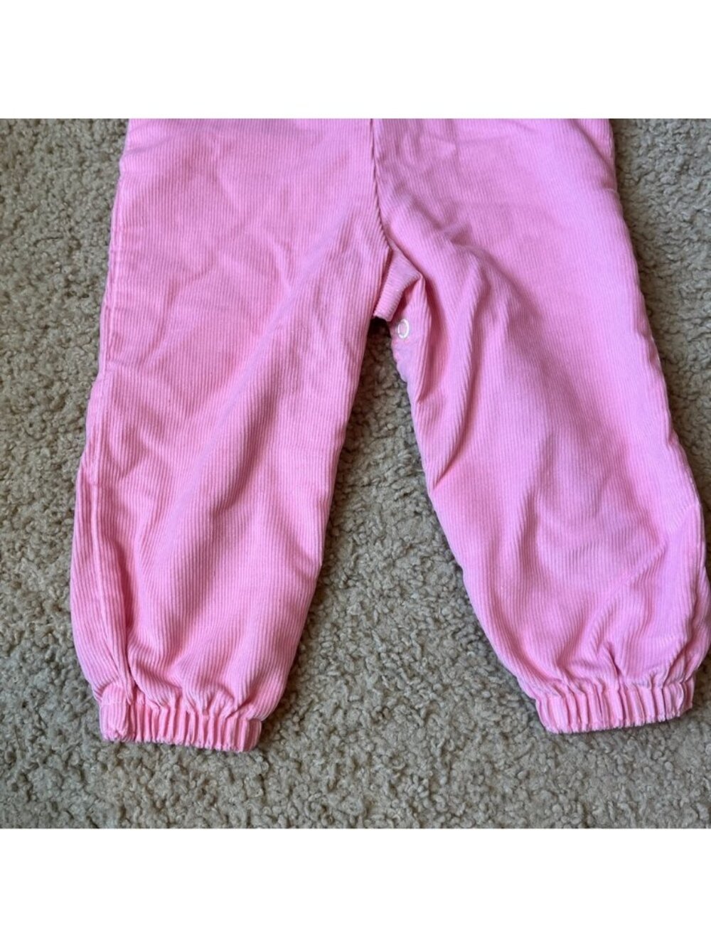 Vintage 80s Buster Brown 18m Baby Toddler Girl Pink Corduroy Overalls Clown ABC - Picture 10 of 10